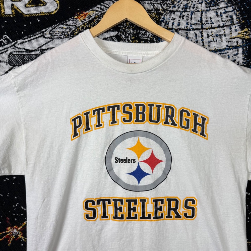 NFL Pittsburgh Steelers Graphic T-Shirt Mens XL White Short Sleeve Football Tee